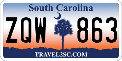 SC license plate ZQW863