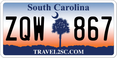 SC license plate ZQW867