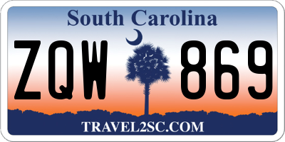 SC license plate ZQW869