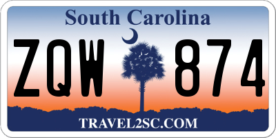 SC license plate ZQW874