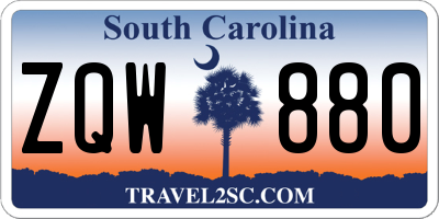 SC license plate ZQW880