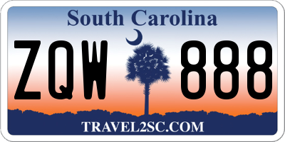SC license plate ZQW888