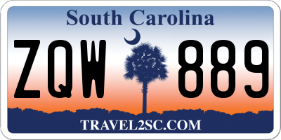 SC license plate ZQW889