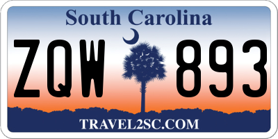 SC license plate ZQW893