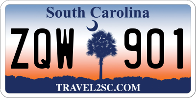 SC license plate ZQW901