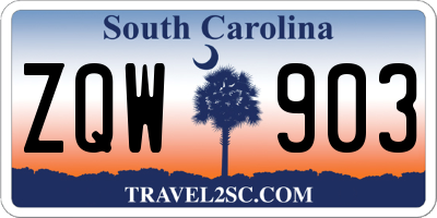 SC license plate ZQW903