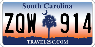 SC license plate ZQW914