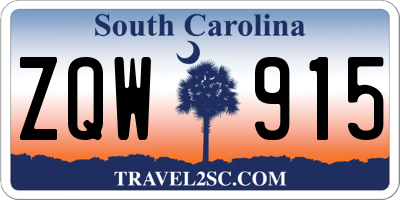 SC license plate ZQW915