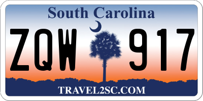 SC license plate ZQW917