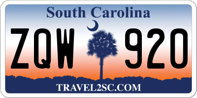 SC license plate ZQW920