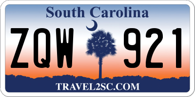 SC license plate ZQW921