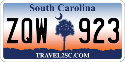 SC license plate ZQW923