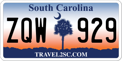 SC license plate ZQW929