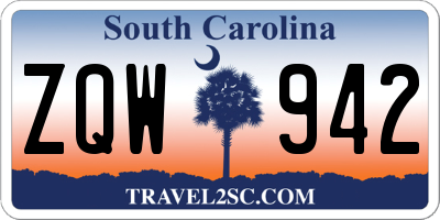 SC license plate ZQW942