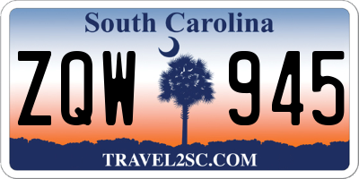 SC license plate ZQW945