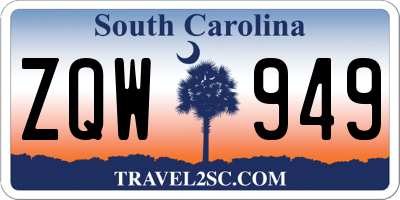 SC license plate ZQW949