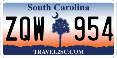 SC license plate ZQW954