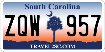 SC license plate ZQW957