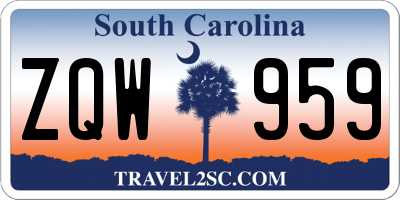 SC license plate ZQW959