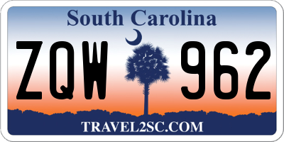 SC license plate ZQW962