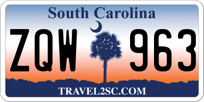 SC license plate ZQW963