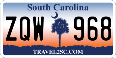 SC license plate ZQW968