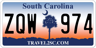 SC license plate ZQW974