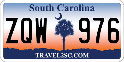 SC license plate ZQW976