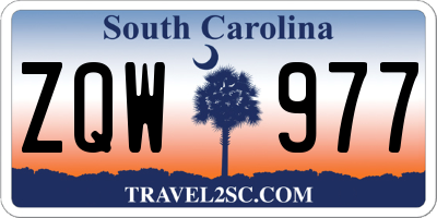 SC license plate ZQW977