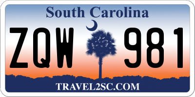 SC license plate ZQW981