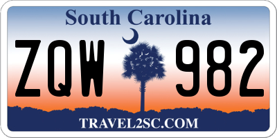 SC license plate ZQW982