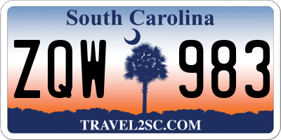 SC license plate ZQW983