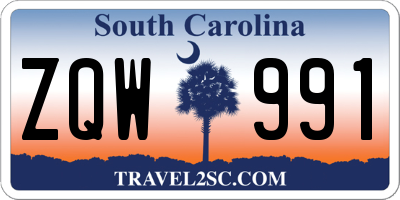 SC license plate ZQW991