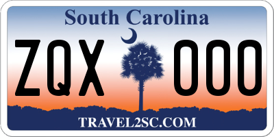 SC license plate ZQX000
