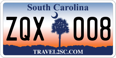 SC license plate ZQX008