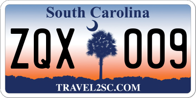 SC license plate ZQX009