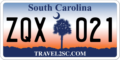 SC license plate ZQX021