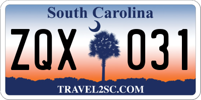 SC license plate ZQX031