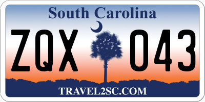 SC license plate ZQX043