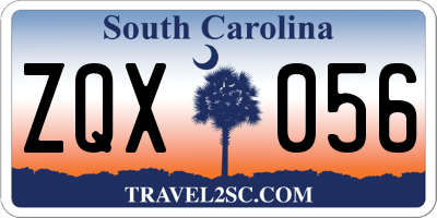 SC license plate ZQX056