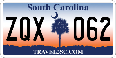 SC license plate ZQX062