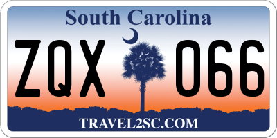 SC license plate ZQX066