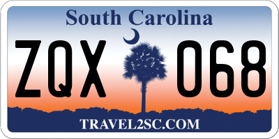 SC license plate ZQX068
