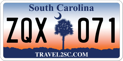 SC license plate ZQX071