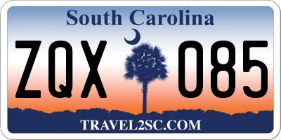 SC license plate ZQX085