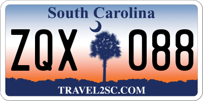 SC license plate ZQX088