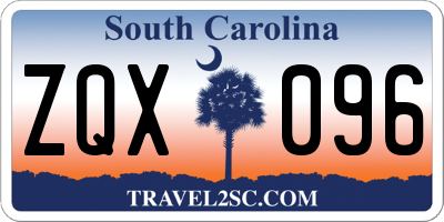SC license plate ZQX096
