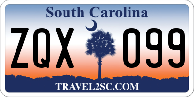 SC license plate ZQX099