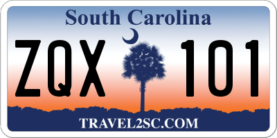 SC license plate ZQX101