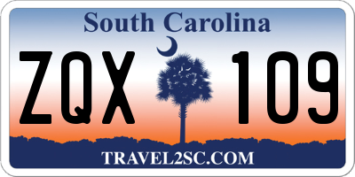 SC license plate ZQX109